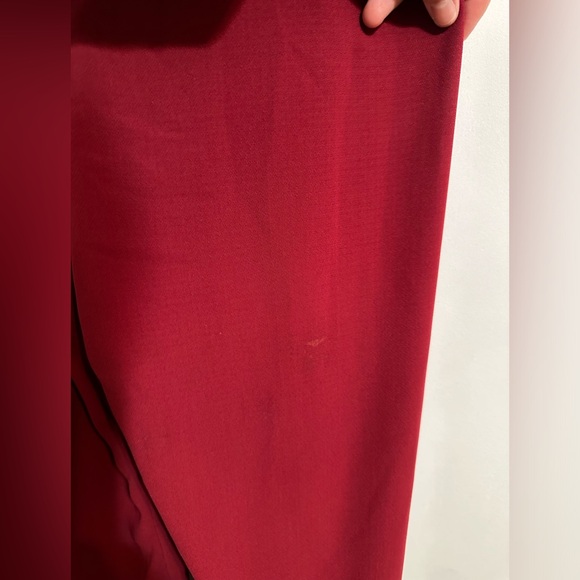 GUC LULUS Kiska Burgundy Lace Wide-Leg V-Neck Jumpsuit - Picture 12 of 13